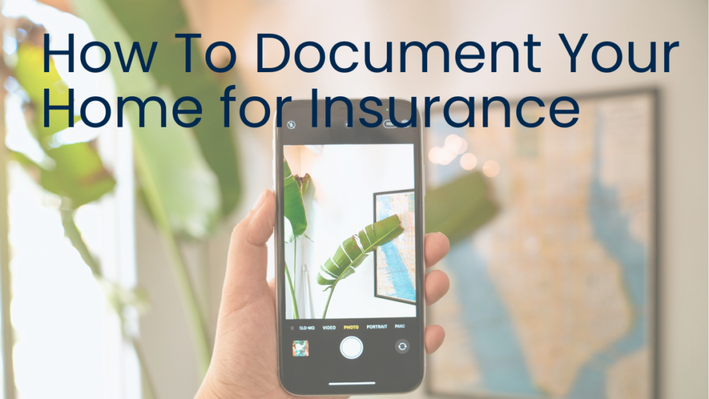 Homeowner organizing household belongings into an insurance record using a smartphone
