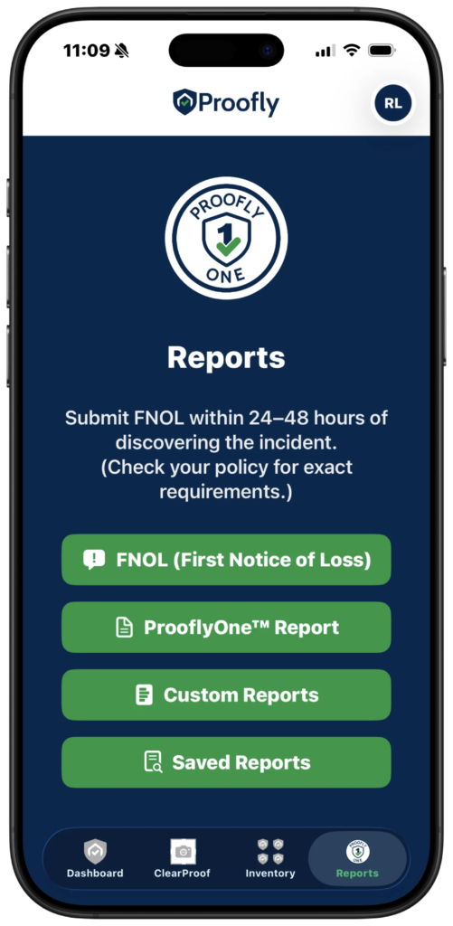 Proofly One Reports Page
