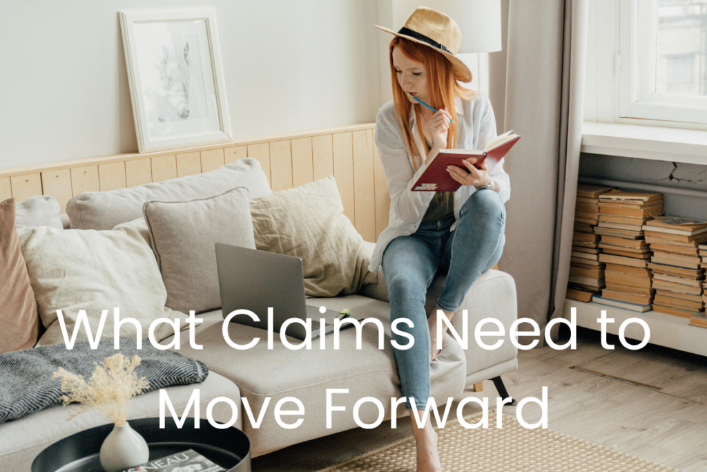 Homeowner reviewing documents on a laptop at a coach, representing preparation before an insurance claim